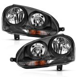 ANZO 2006-2009 Volkswagen Us Rabbit Crystal Headlight Black (Halogen Only) thumbnail 4