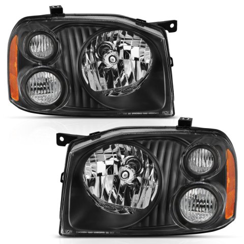 ANZO 2001-2004 Nissan Frontier Se Crystal Headlight Black Amber Reflector thumbnail 4