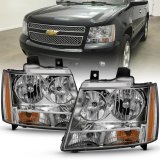 ANZO 2007-2014 Chevy Tahoe Crystal Headlight Chrome Amber(OE) thumbnail 1