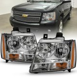 ANZO 2007-2014 Chevy Tahoe Crystal Headlight Chrome Amber(OE) thumbnail 6