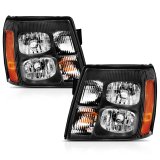 ANZO 2003-2006 Cadillac Escalade Crystal Headlight Black Amber thumbnail 1