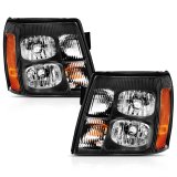 ANZO 2003-2006 Cadillac Escalade Crystal Headlight Black Amber thumbnail 4