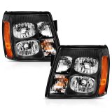 ANZO 2003-2006 Cadillac Escalade Crystal Headlight Black Amber thumbnail 7