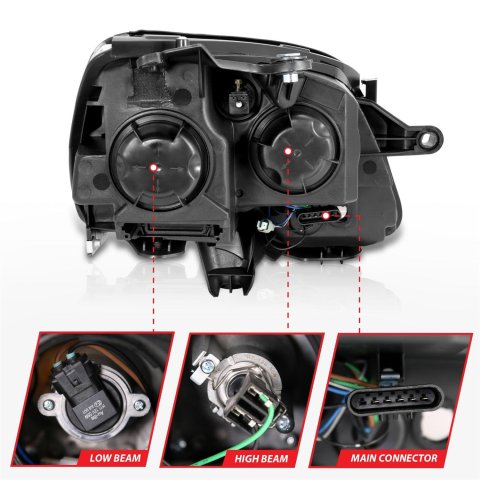 ANZO 2007-2008 GMC Acadia Crystal Headlight Chrome Amber(OE) thumbnail 5