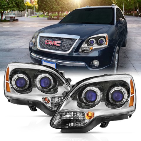 ANZO 2007-2008 GMC Acadia Crystal Headlight Chrome Amber(OE) thumbnail 7