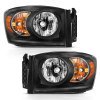 ANZO 2006-2009 Dodge Ram 1500 Crystal Headlight Black Amber thumbnail 9