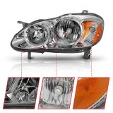 ANZO 2005-2008 Toyota Corolla Crystal Headlight Chrome Amber thumbnail 1