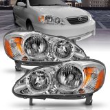 ANZO 2005-2008 Toyota Corolla Crystal Headlight Chrome Amber thumbnail 3