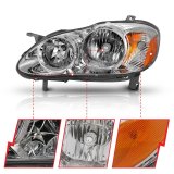 ANZO 2005-2008 Toyota Corolla Crystal Headlight Chrome Amber thumbnail 8