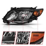 ANZO 2009-2010 Toyota Corolla Crystal Headlight Black Amber thumbnail 1