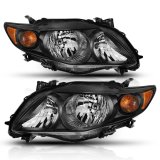 ANZO 2009-2010 Toyota Corolla Crystal Headlight Black Amber thumbnail 3
