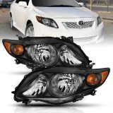 ANZO 2009-2010 Toyota Corolla Crystal Headlight Black Amber thumbnail 4