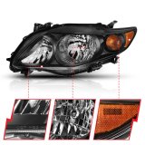 ANZO 2009-2010 Toyota Corolla Crystal Headlight Black Amber thumbnail 6
