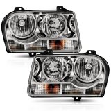 ANZO 2005-2010 Chrysler 300 Crystal Headlight Chrome Amber thumbnail 1