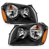 ANZO 2005-2007 Dodge Magnum Crystal Headlight Black Amber thumbnail 1