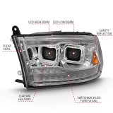 ANZO 2009-2018 Dodge Ram 1500 Led Projector Plank Style Switchback H.L Halo Chrome Amber (OE Style) thumbnail 4