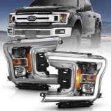 ANZO 2018-2019 Ford F-150 Projector Plank Style H.L. Chrome Amber (Without Switchback) thumbnail 1