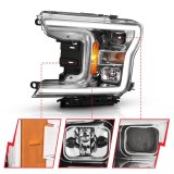 ANZO 2018-2019 Ford F-150 Projector Plank Style H.L. Chrome Amber (Without Switchback) thumbnail 2
