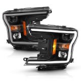 ANZO 2018-2019 Ford F-150 Projector Plank Style H.L. Black Amber (Without Switchback) thumbnail 3