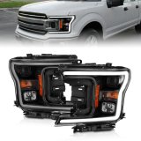 ANZO 2018-2019 Ford F-150 Projector Plank Style H.L. Black Amber (Without Switchback) thumbnail 7