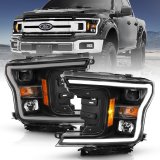 ANZO 2018-2019 Ford F-150 Projector Plank Style H.L. Black Amber (Without Switchback) thumbnail 8