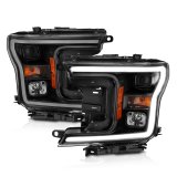 ANZO 2018-2019 Ford F-150 Projector Plank Style H.L. Black Amber (Without Switchback) thumbnail 9