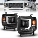 ANZO 2014-2015 GMC Sierra 1500HD Projector Plank Style Headlight Black W/ DRL thumbnail 8