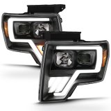 ANZO 2009-2013 Ford F-150 Projector Light Bar G4 Switchback Headlights Black Amber thumbnail 4