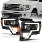ANZO 2009-2013 Ford F-150 Projector Light Bar G4 Switchback Headlights Black Amber thumbnail 8