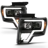 ANZO 2009-2013 Ford F-150 Projector Light Bar G4 Switchback Headlights Black Amber thumbnail 9