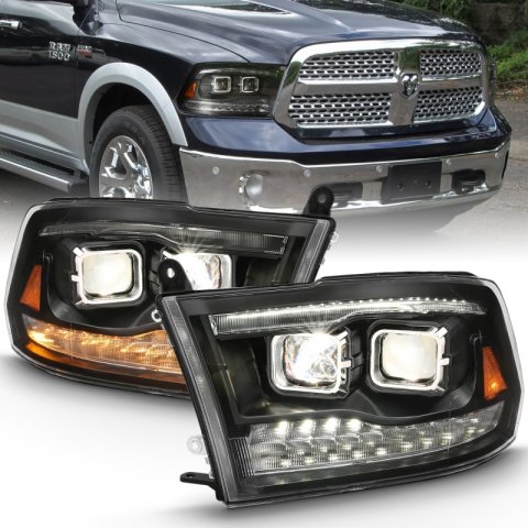 ANZO 2009-2018 Dodge Ram 1500 Projector H.L. Switchback Chrome Amber thumbnail 3