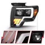 ANZO 2009-2014 Ford F-150 Projector Light Bar G4 H.L. Black Amber thumbnail 4