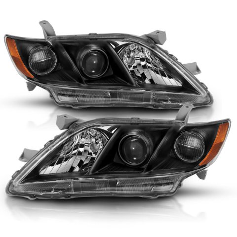 ANZO 2007-2009 Toyota Camry Projector Headlight Black Amber thumbnail 3