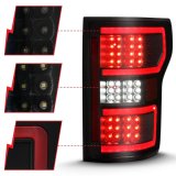 ANZO 18-19 Ford F-150 LED Taillight Black Housing Clear Lens Red Light Bar W/Sequential thumbnail 2