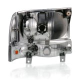 ANZO 2000-2004 Ford Excursion Crystal Headlight w/ Corner Light Black Amber (w/o Bulb) thumbnail 2