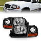 ANZO 1997-2003 Ford F150 Crystal Headlight Black w/ Parking Light thumbnail 3