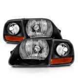 ANZO 1997-2003 Ford F150 Crystal Headlight Black w/ Parking Light thumbnail 4