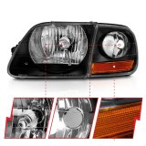 ANZO 1997-2003 Ford F150 Crystal Headlight Black w/ Parking Light thumbnail 6