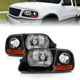 ANZO 1997-2003 Ford F150 Crystal Headlight Black w/ Parking Light thumbnail 9