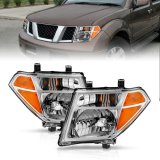 ANZO 2005-2008 Nissan Pathfinder Crystal Headlight Chrome Amber (OE Replacement) thumbnail 8