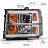 ANZO 2007-2013 GMC Sierra 1500 Projector Headlight Plank Style Chrome w/ Clear Lens Amber thumbnail 4