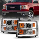 ANZO 2007-2013 GMC Sierra 1500 Projector Headlight Plank Style Chrome w/ Clear Lens Amber thumbnail 8