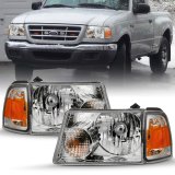 ANZO 2001-2011 Ford Ranger Crystal Headlight Chrome w/Corner Lights (OE Replacement) thumbnail 3