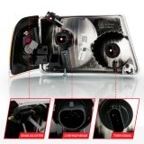 ANZO 2001-2011 Ford Ranger Crystal Headlight Chrome w/Corner Lights (OE Replacement) thumbnail 9