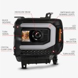 ANZO GMC SIERRA 1500 14-15 2500H/15-19 Projector Headlight Plank Style Black w/ Switchback (Halogen) thumbnail 5