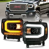 ANZO GMC SIERRA 1500 14-15 2500H/15-19 Projector Headlight Plank Style Black w/ Switchback (Halogen) thumbnail 8