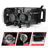ANZO 2002-2005 Dodge Ram 1500 Projector Headlights w/ Halo Black Clear Amber thumbnail 4