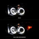 ANZO 2002-2005 Dodge Ram 1500 Projector Headlights w/ Halo Black Clear Amber thumbnail 6