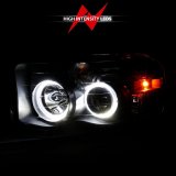 ANZO 2002-2005 Dodge Ram 1500 Projector Headlights w/ Halo Black Clear Amber thumbnail 7