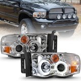 ANZO 2002-2005 Dodge Ram 1500 Projector Headlights w/ Halo Chrome Clear Amber thumbnail 7